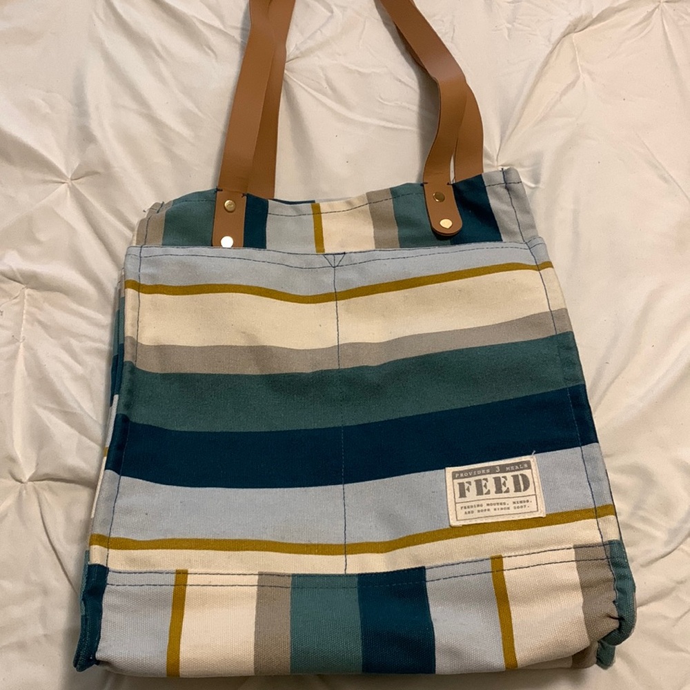 Alltrue or Cause  box reusable market tote bag by FEED
